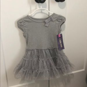 Toddler silver glitter tutu T-shirt dress 18m